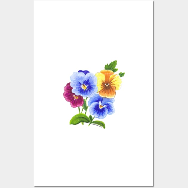 Pansy Flowers Wall Art by ReneeDixonArt